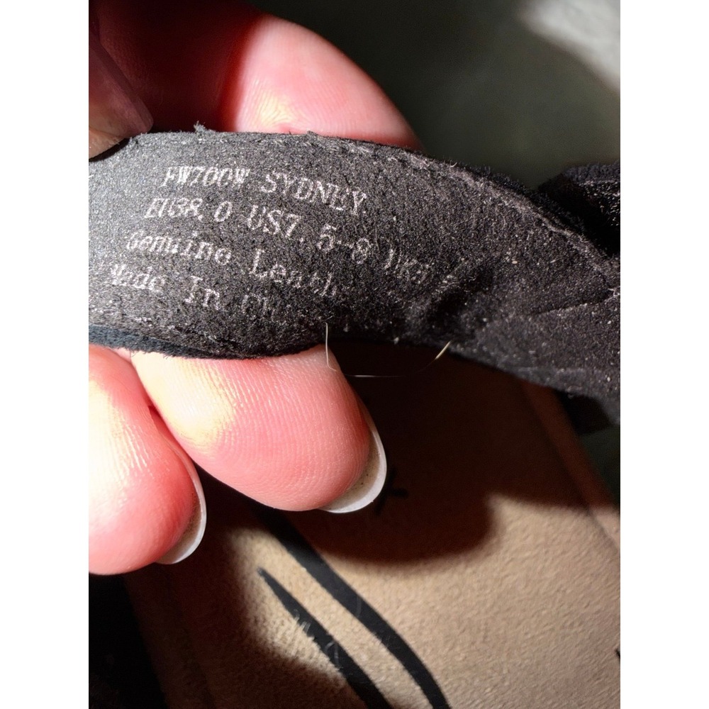 Aetrex Sydney espadrilles wedge ankle strap black tan sandals 7.5 - 8 women's - Picture 10 of 10